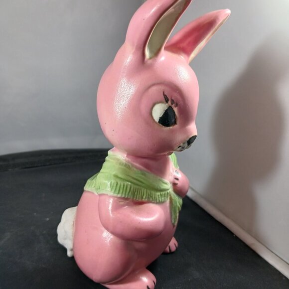 Vintage 5pcs Ceramic Bunny Rabbit Figurines Pink Glazed Shelf Decor - Picture 4 of 13